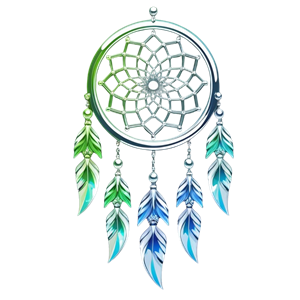 dream catcher in greens and blues